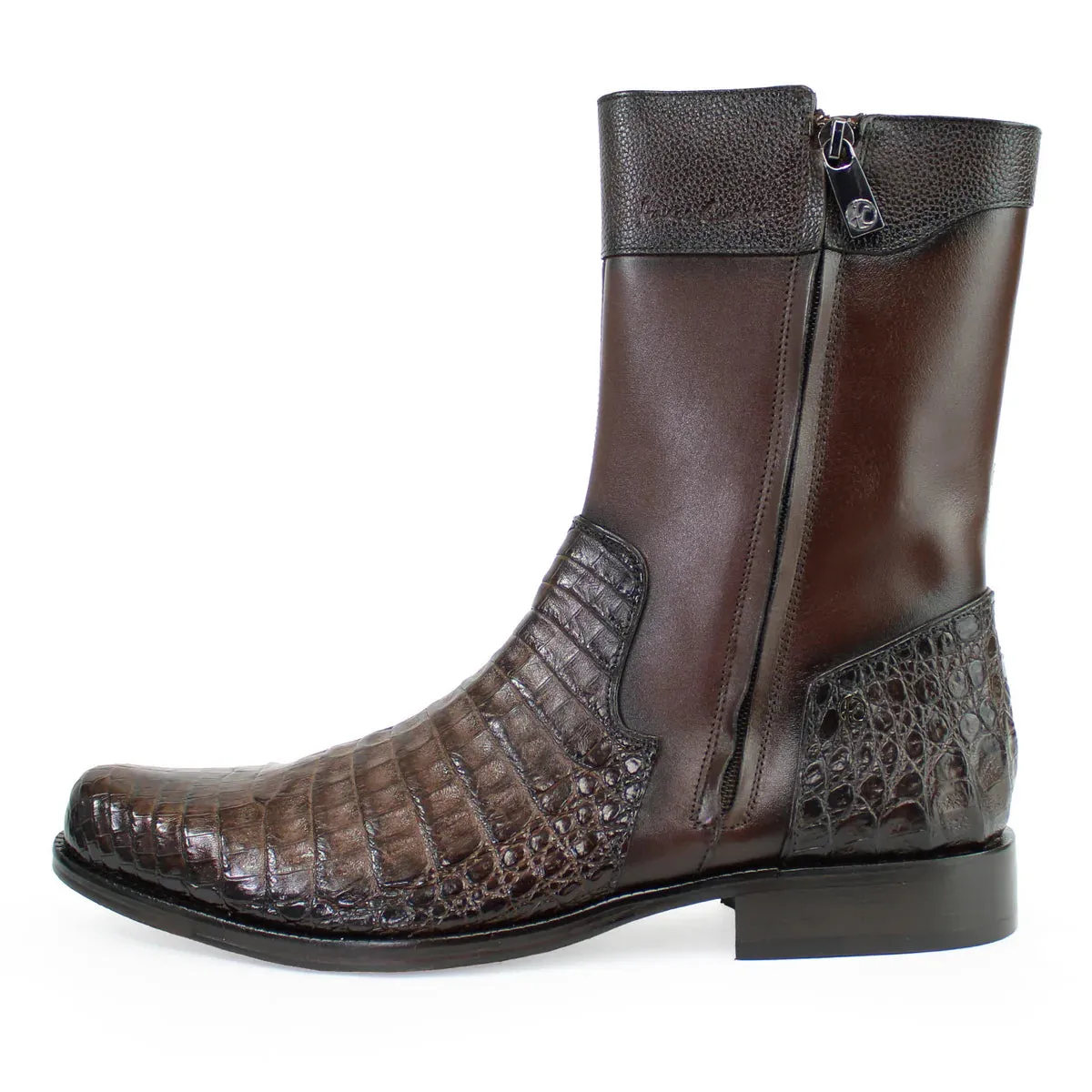 Franco Cuadra Men’s brown Caiman Zipper Round Toe