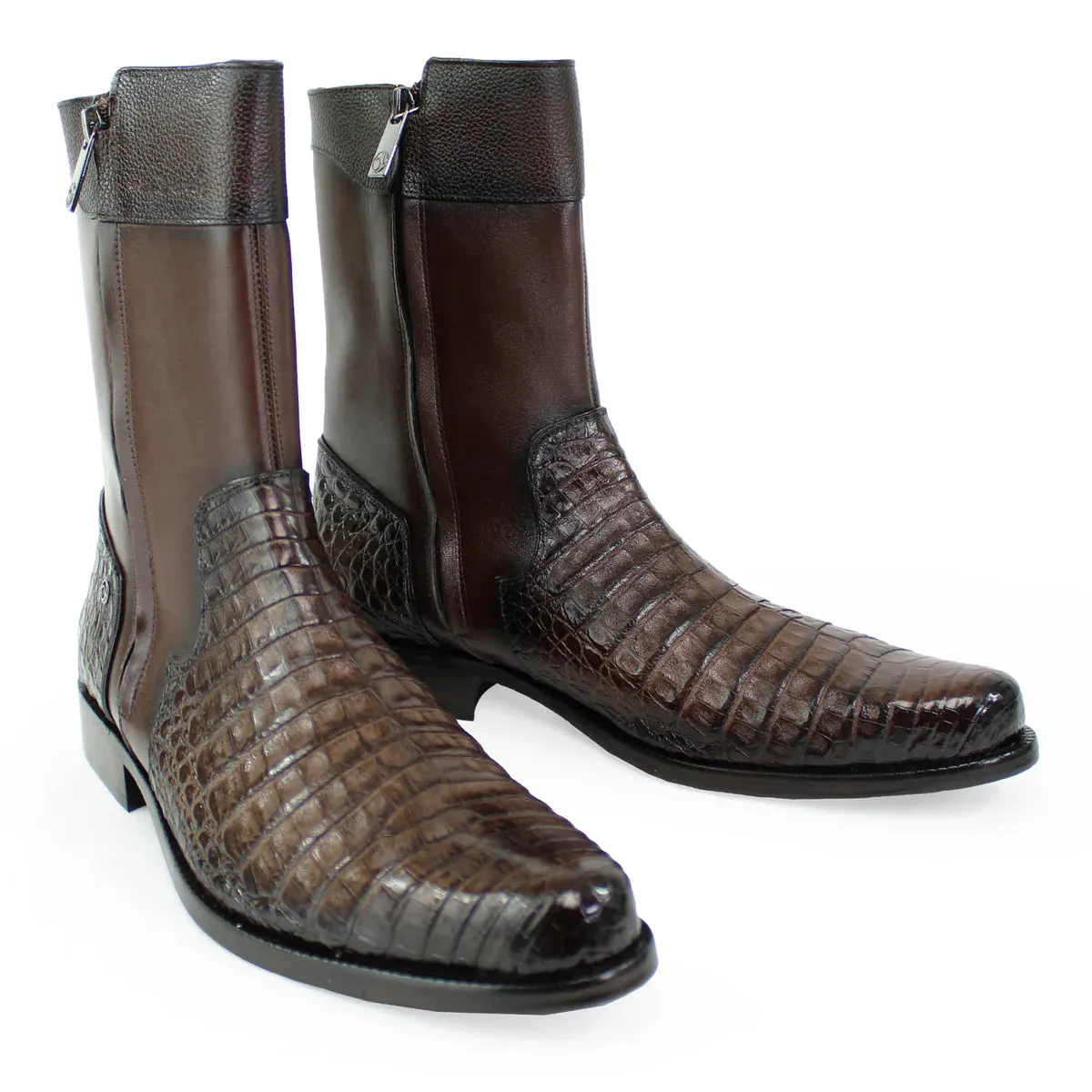 Franco Cuadra Men’s brown Caiman Zipper Round Toe