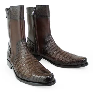 Franco Cuadra Men’s brown Caiman Zipper Round Toe