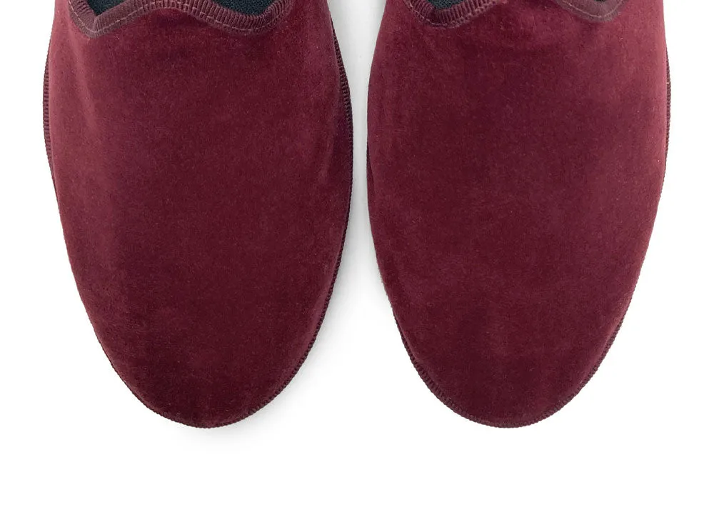 Friulane Burgundy Velvet Slippers