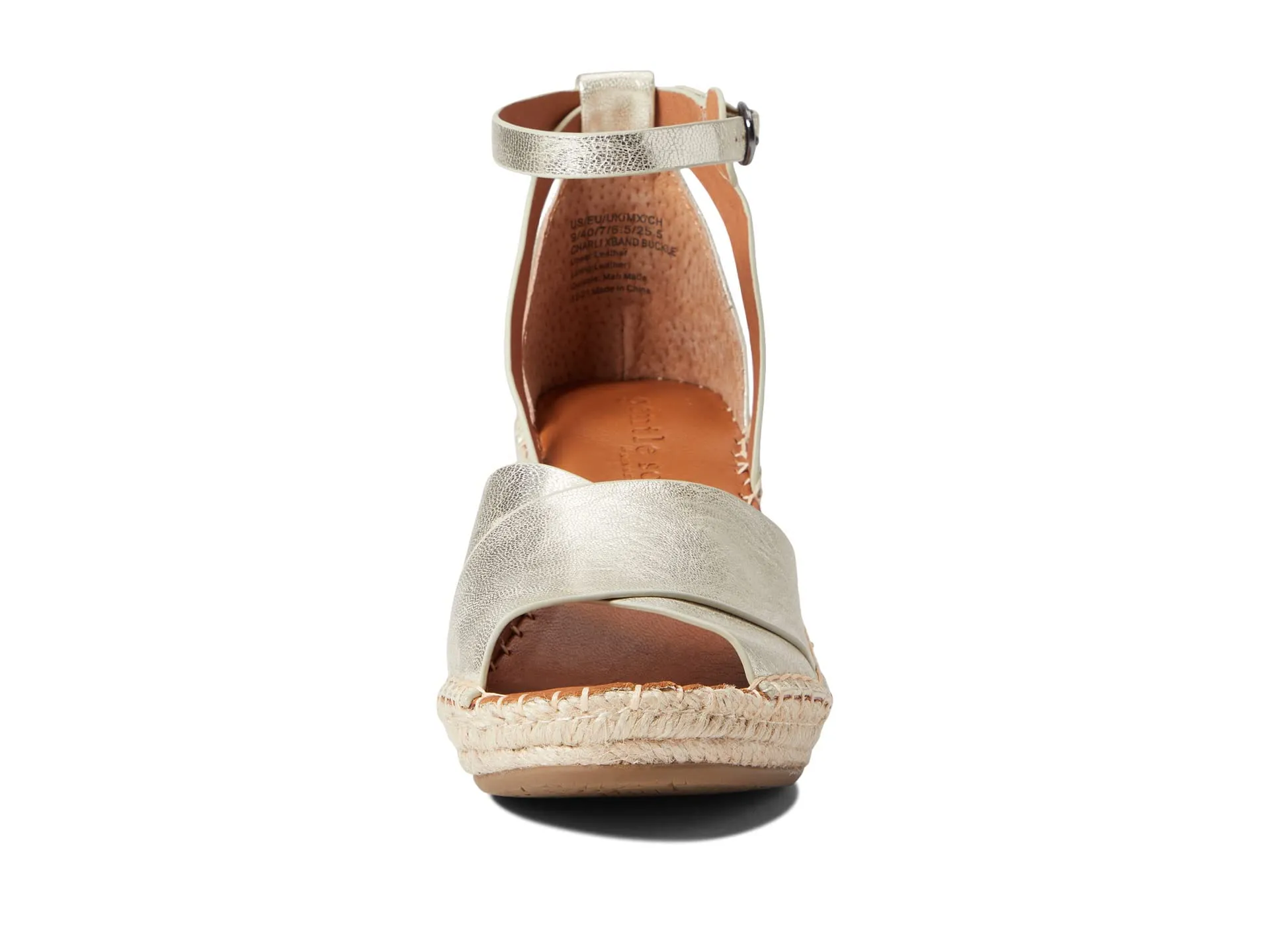 Gentle Souls by Kenneth Cole Women's Charli X Band Buckle Heeled Sandal, Ice, 8