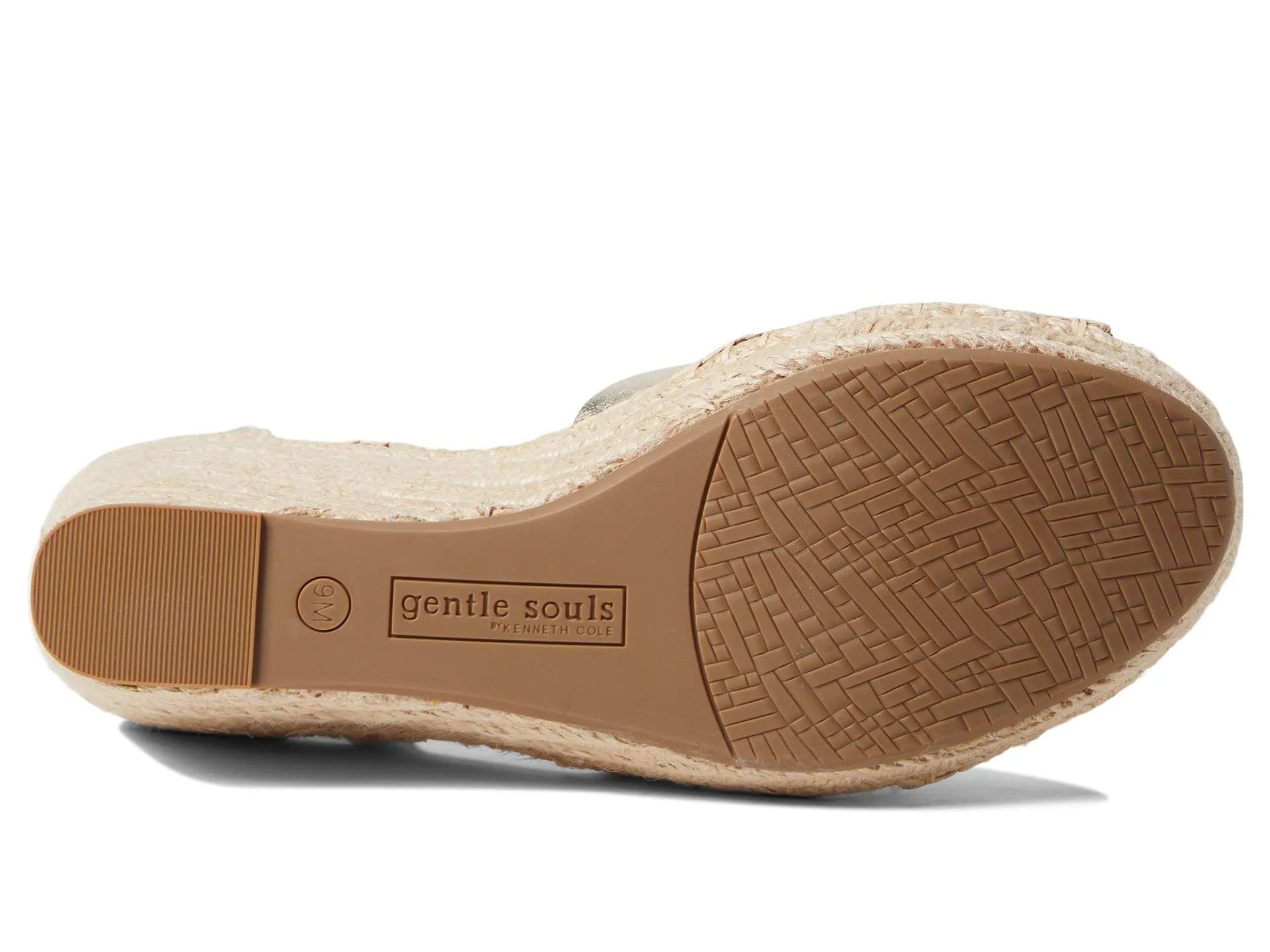Gentle Souls by Kenneth Cole Women's Women's Charli X Band Buckle Heeled Sandal Espadrille Wedge, Ice, 5