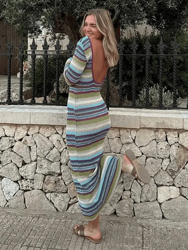 GYPSY GIRL - Striped Knit Dress