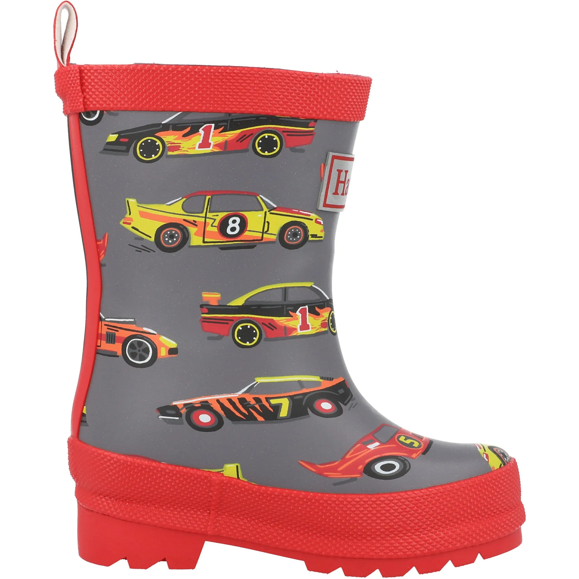 Hatley Race Cars Steel Grey Rain Boots