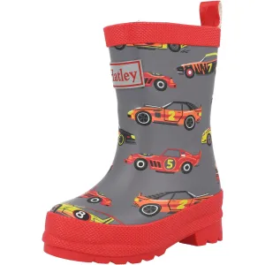 Hatley Race Cars Steel Grey Rain Boots
