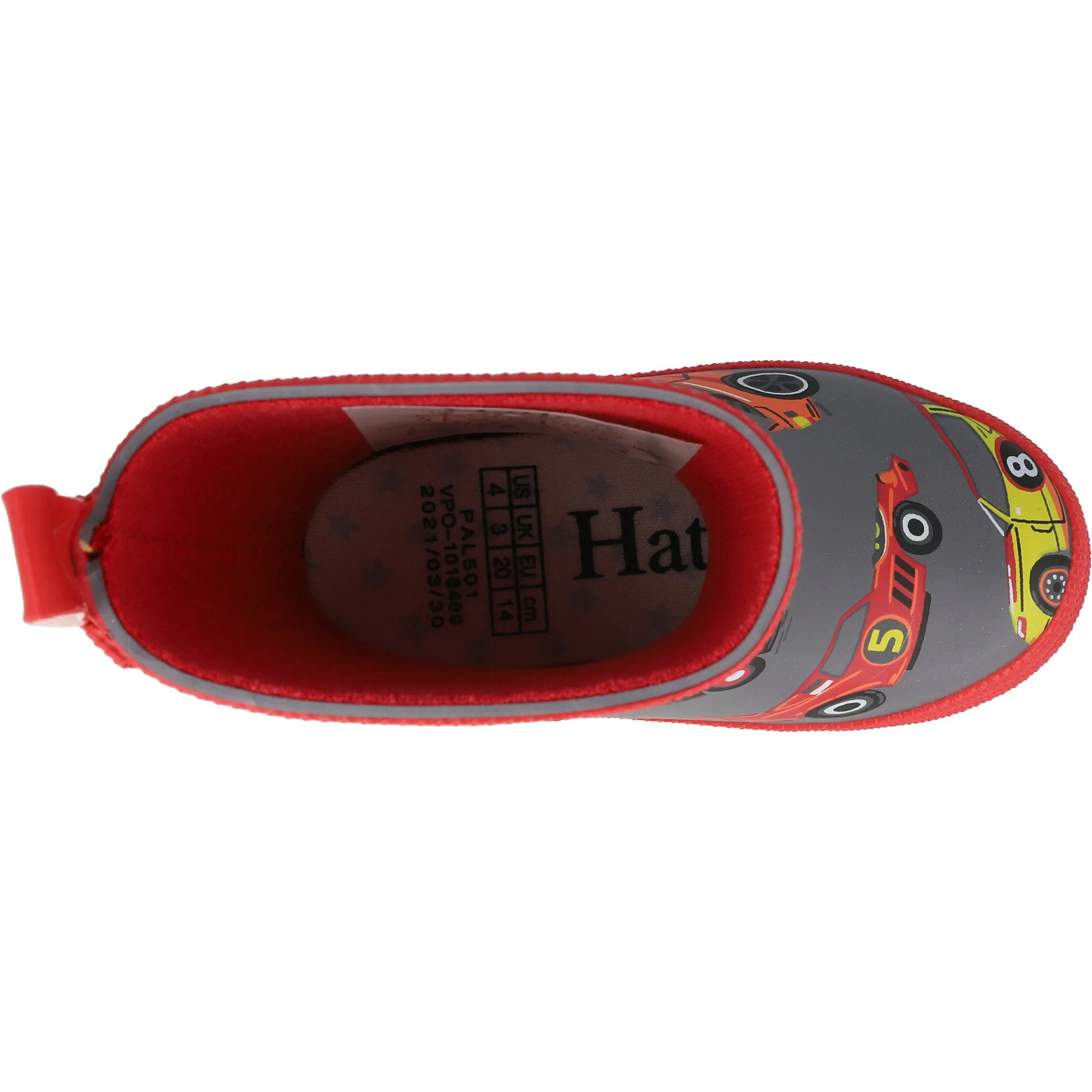 Hatley Race Cars Steel Grey Rain Boots