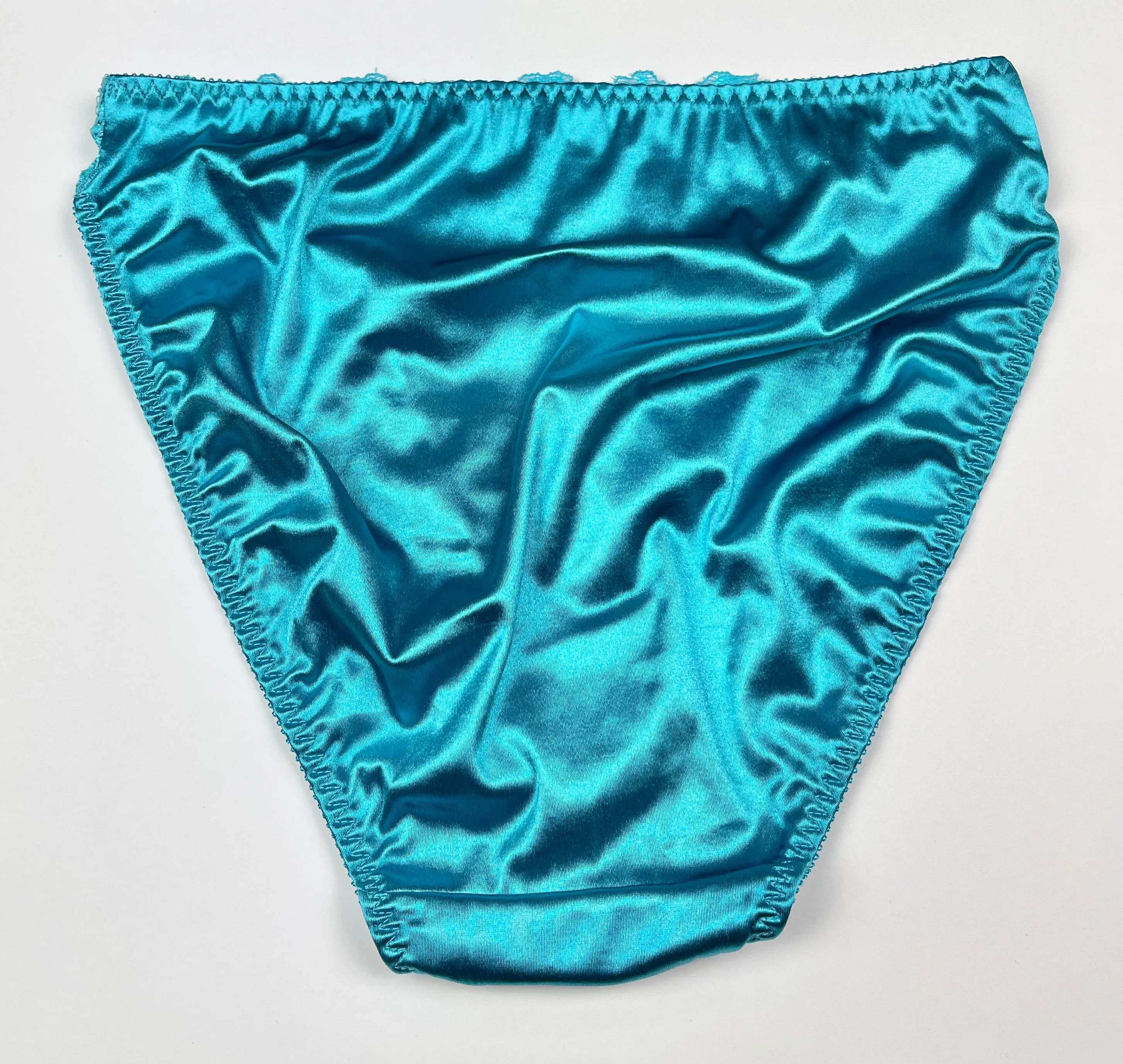 High Leg Satin and Lace Panty