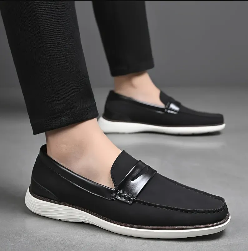 High-quality men's leather loafers - elegant shoe design