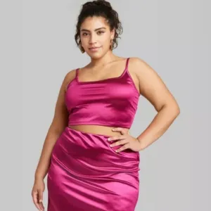 High Shine Satin Feel Skirt Set
