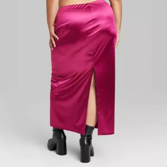 High Shine Satin Feel Skirt Set