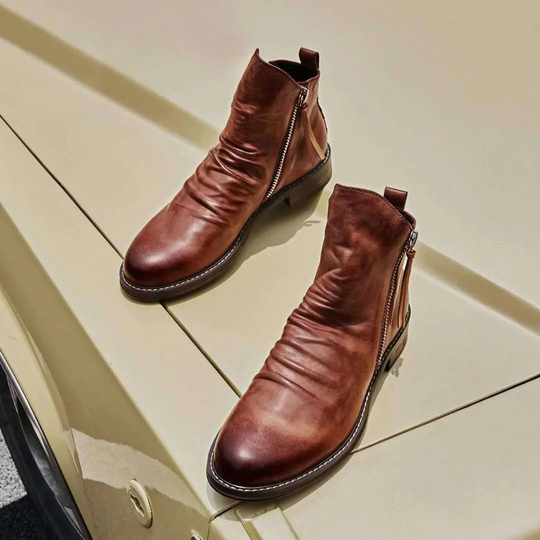 Hugo - Stylish Zipper Boots for All Seasons for Men