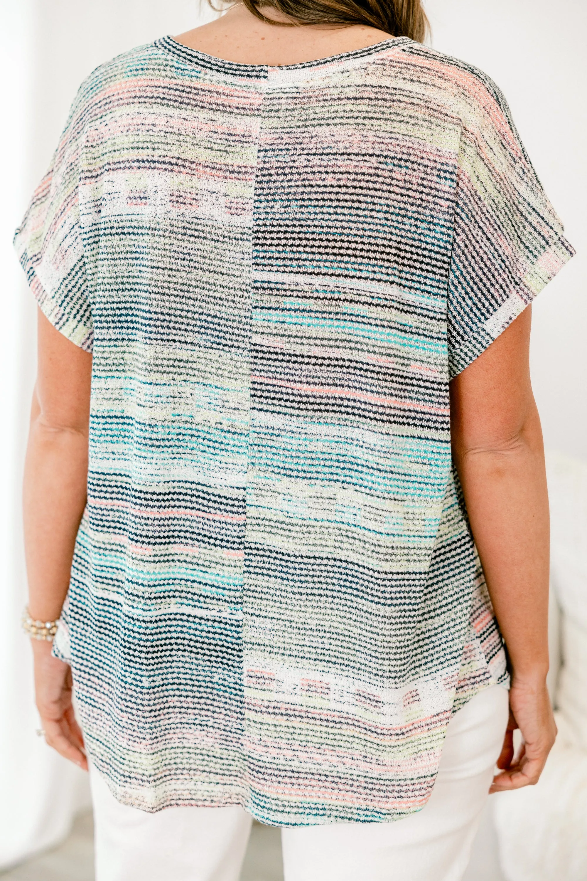 I'm Bored Top, Teal Multi