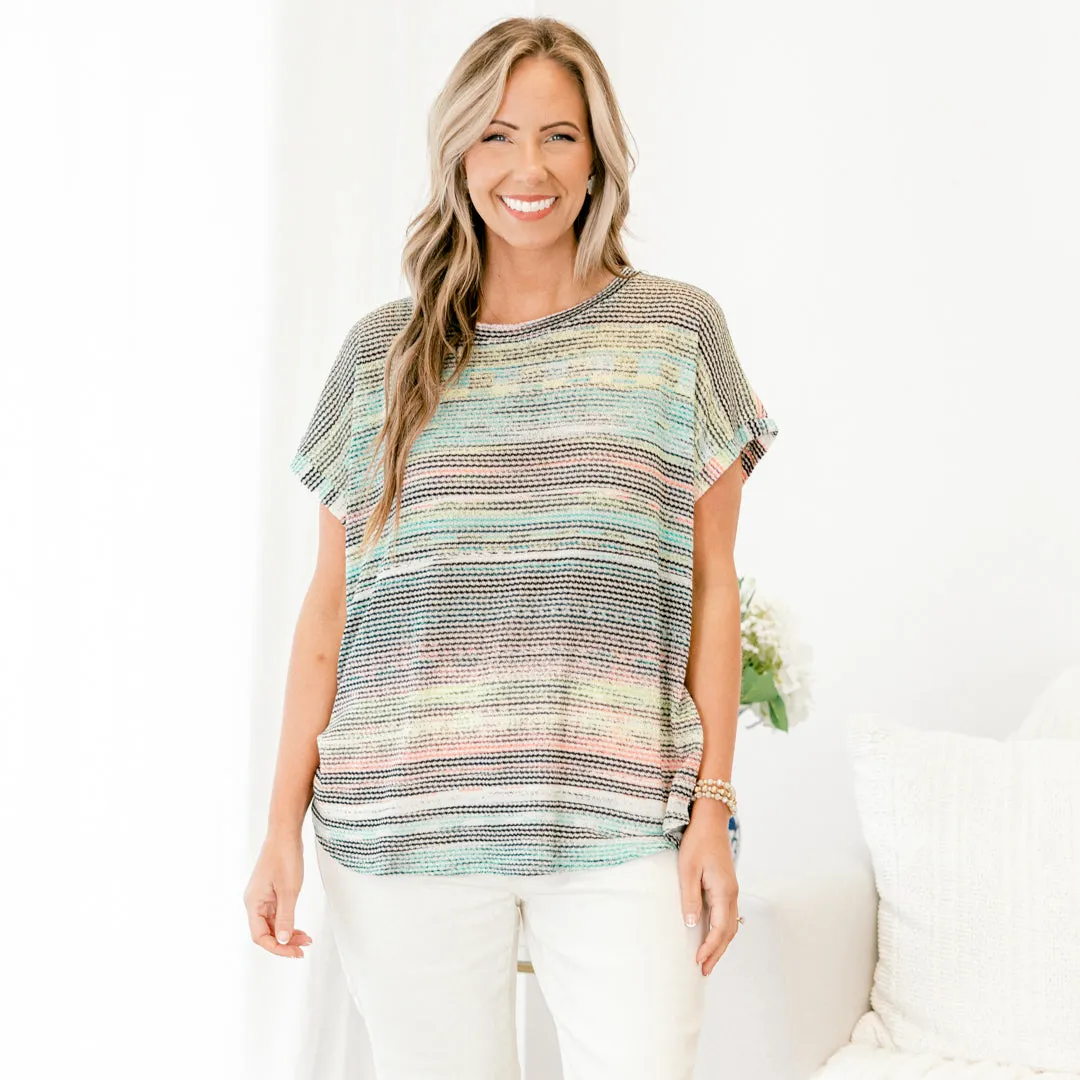 I'm Bored Top, Teal Multi