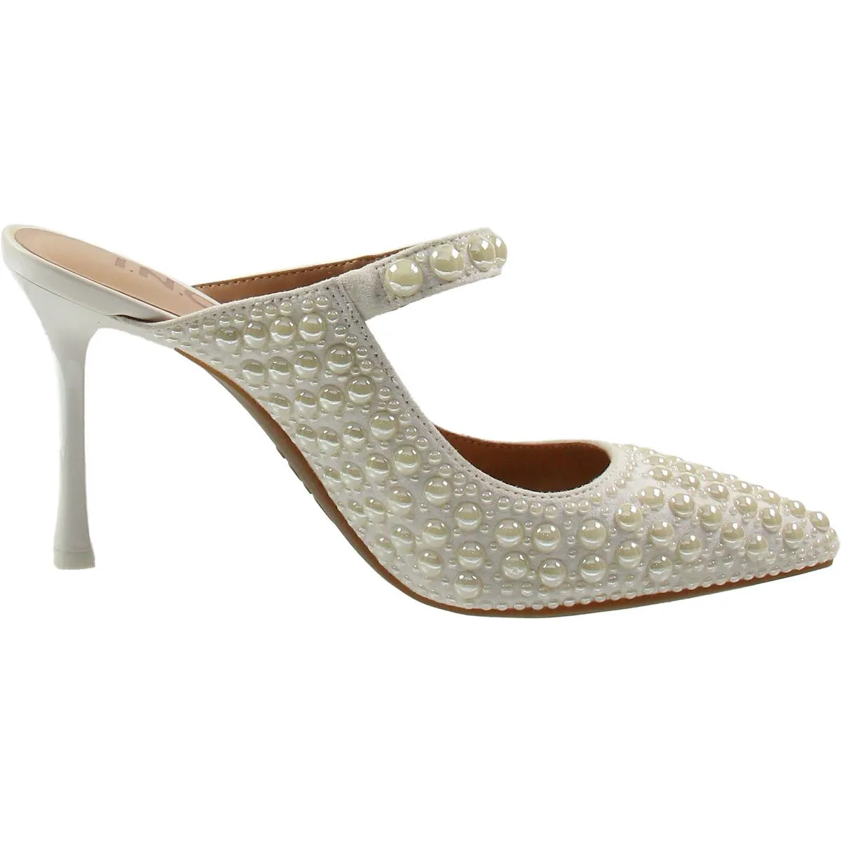 INC Womens SAZMA Faux Leather Pointed Toe Mules