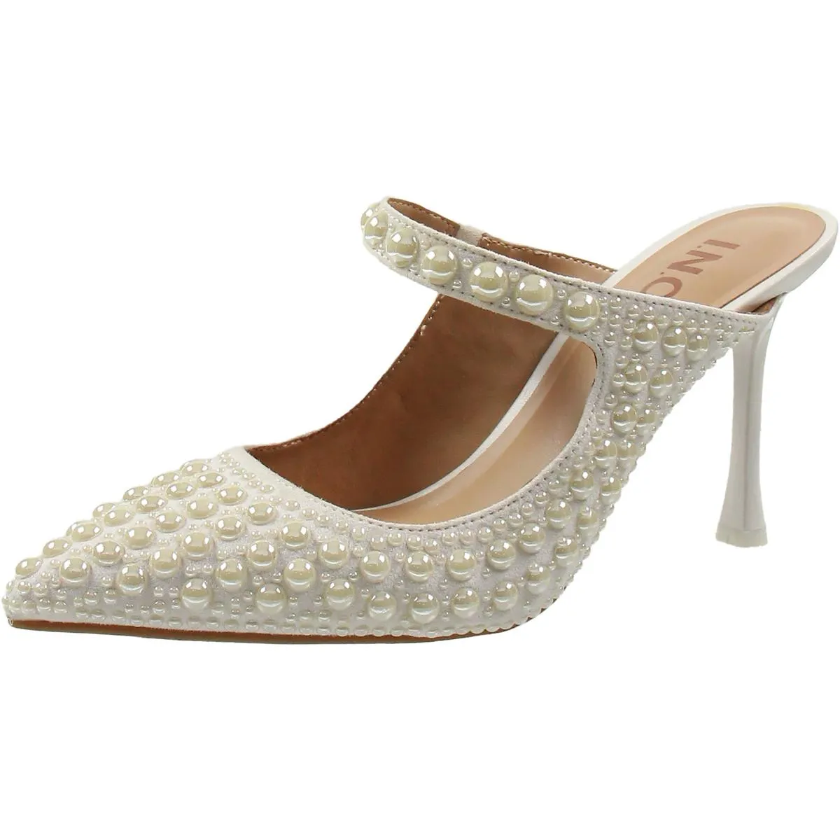 INC Womens SAZMA Faux Leather Pointed Toe Mules