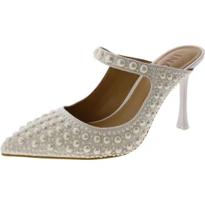 INC Womens SAZMA Faux Leather Pointed Toe Mules