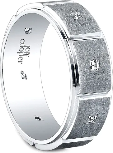 Jeff Cooper Square Baguette Diamond Wedding Band-7.5mm