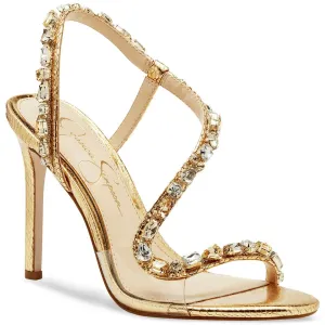 Jessica Simpson womens Jaycin Embellished Heeled Sandal, Gold/Clear, 7.5 US