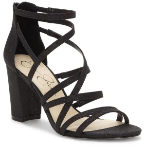Jessica Simpson Women's Stassey Strappy Block Heel Sandal Heeled, Black, 8.5