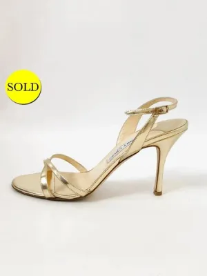 Jimmy Choo Gold Metallic Slingback Sandal Size 40 It (10 Us)