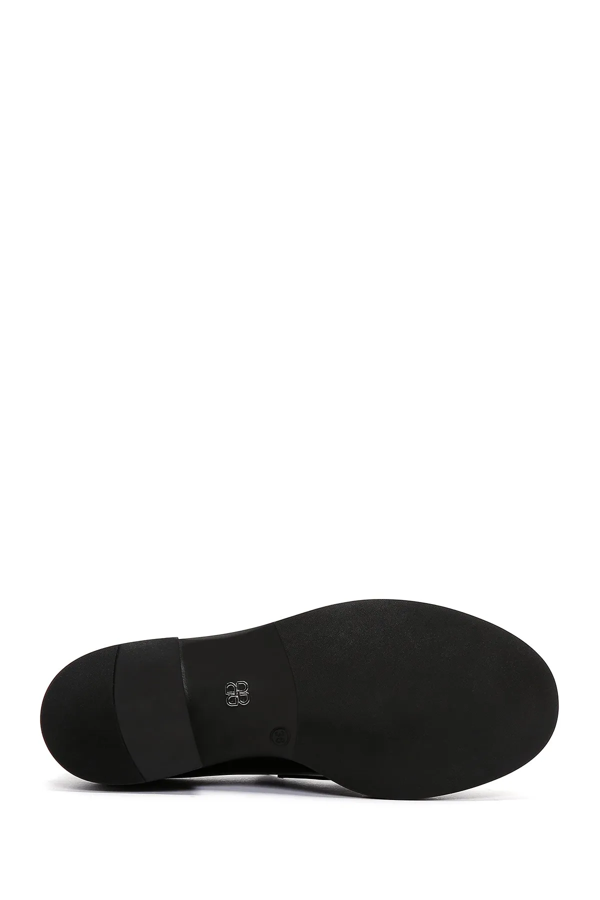 Kadın Siyah Deri Maskülen Loafer