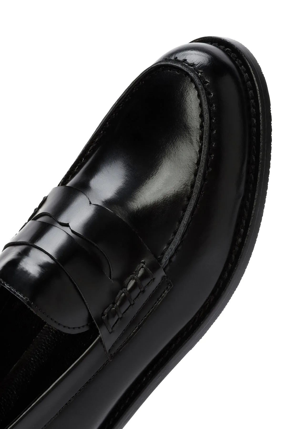 Kadın Siyah Deri Maskülen Loafer