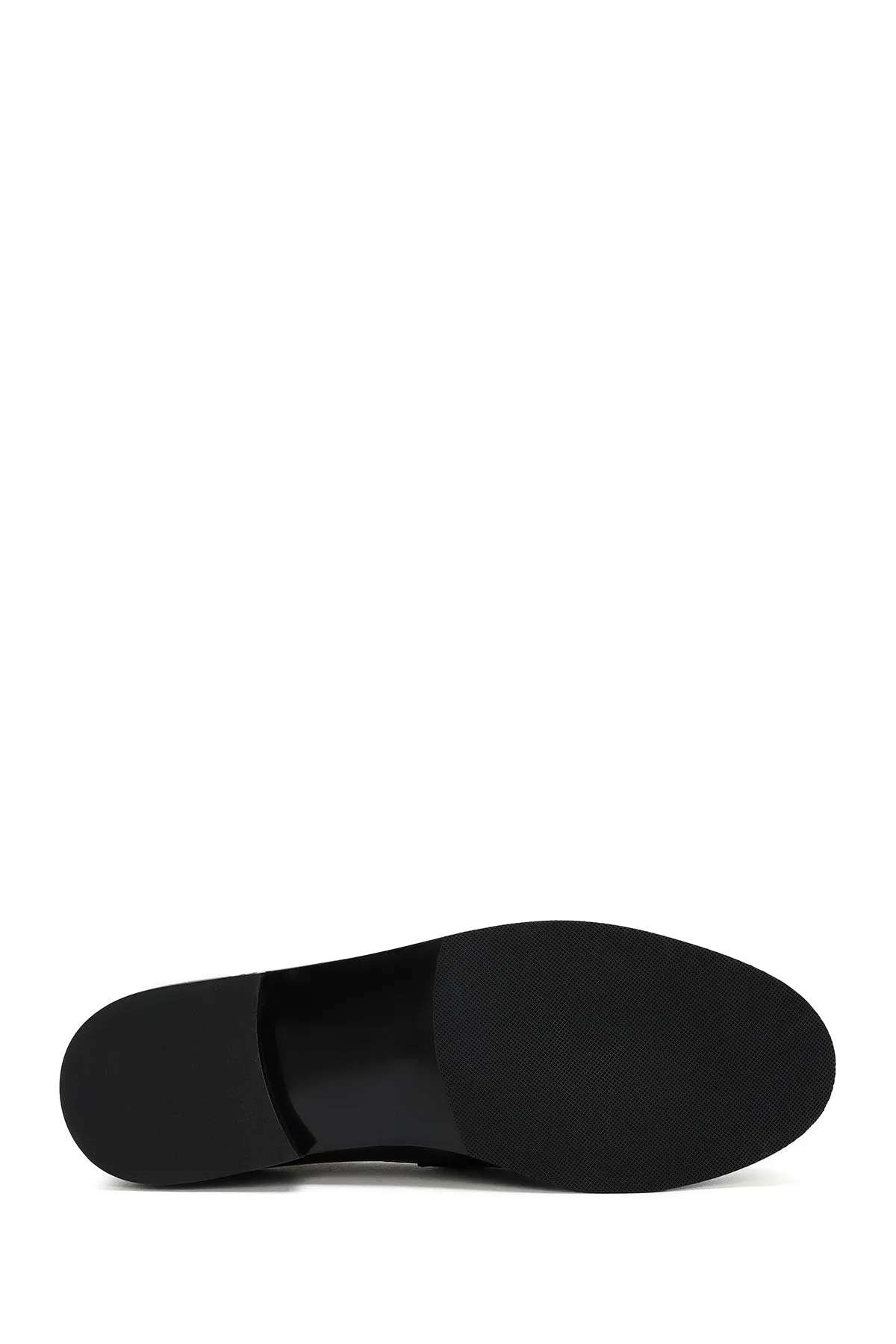 Kadın Siyah Deri Maskülen Loafer