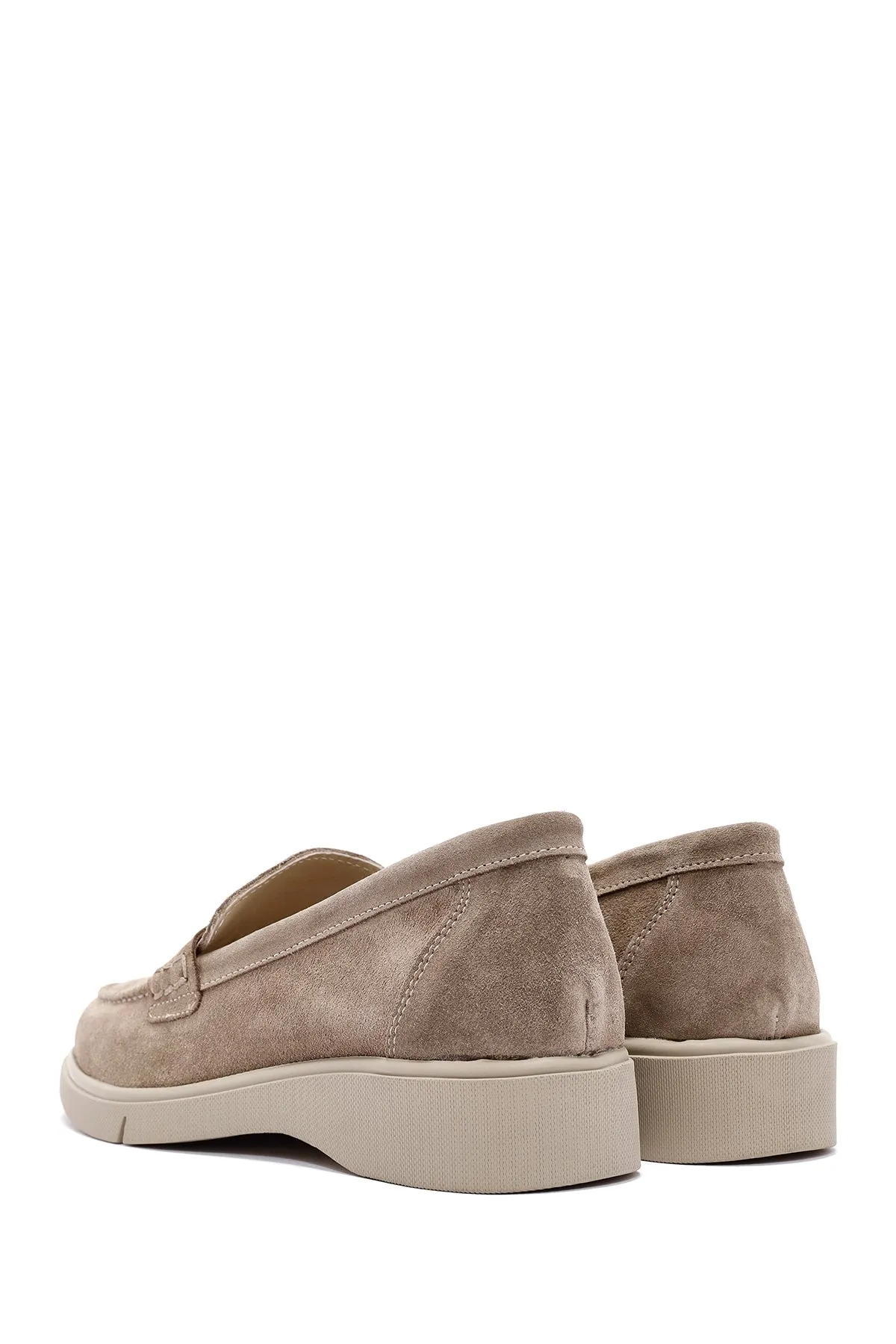 Kadın Vizon Süet Deri Comfort Loafer
