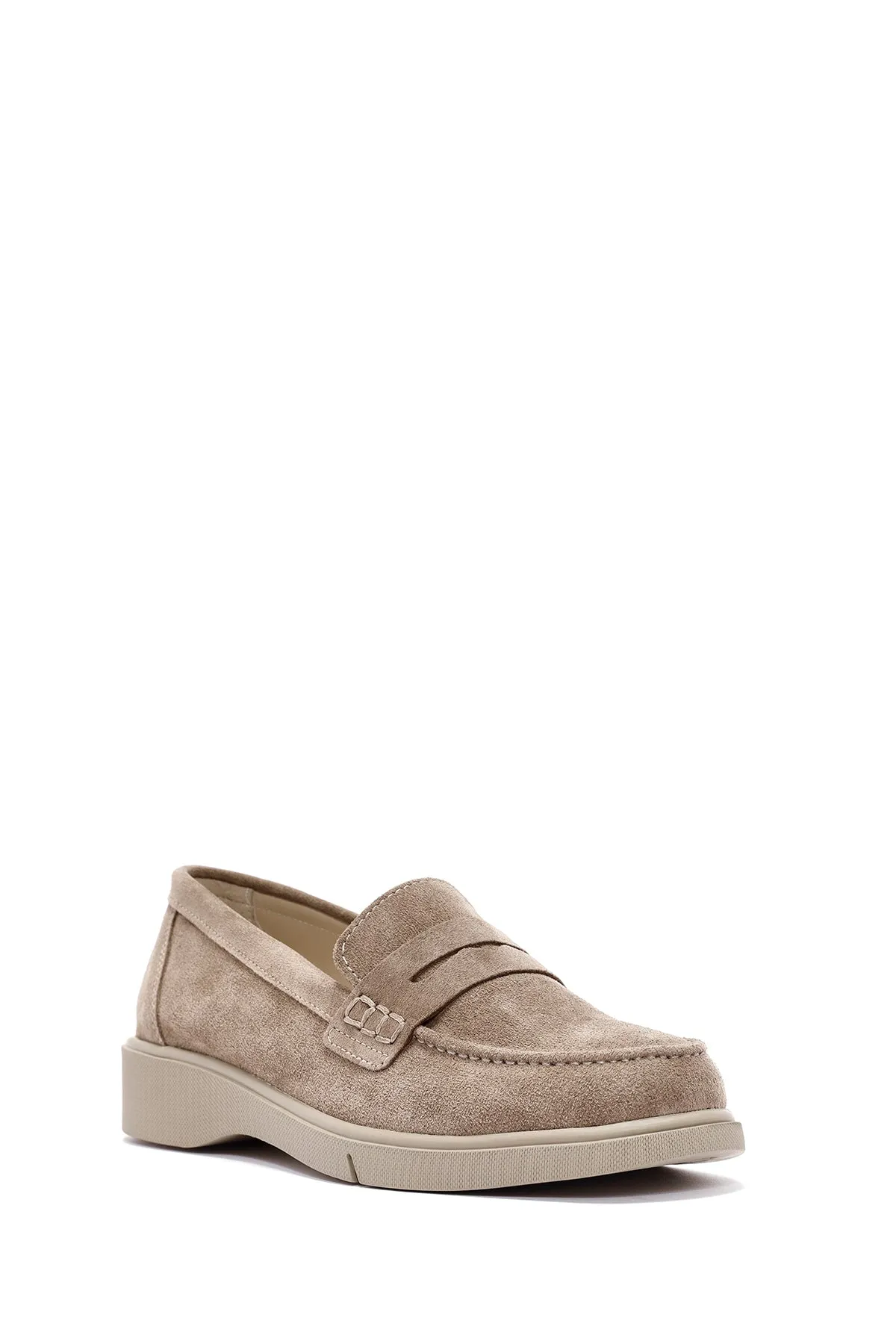 Kadın Vizon Süet Deri Comfort Loafer