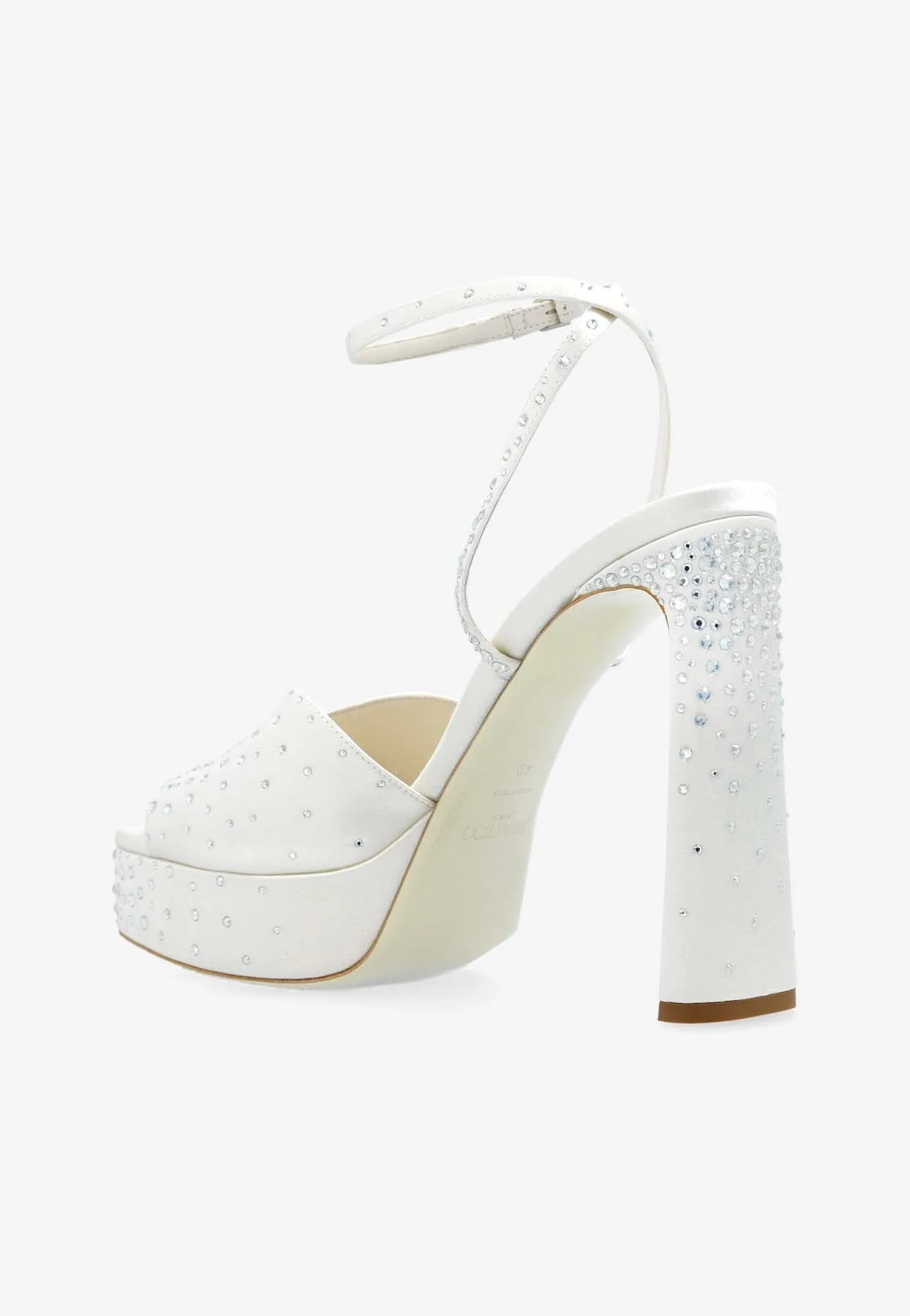 Karli 125 Crystal Satin Platform Sandals