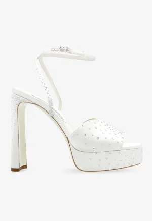 Karli 125 Crystal Satin Platform Sandals