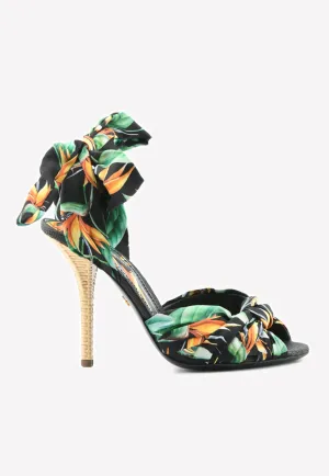 Keira 105 Floral Silk Twill Sandals
