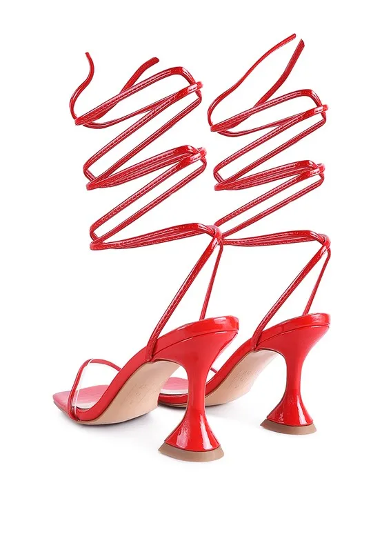 Lace Up Heeled Sandal
