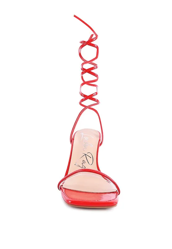 Lace Up Heeled Sandal