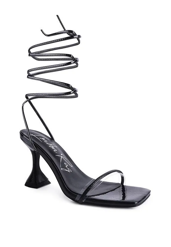 Lace Up Heeled Sandal