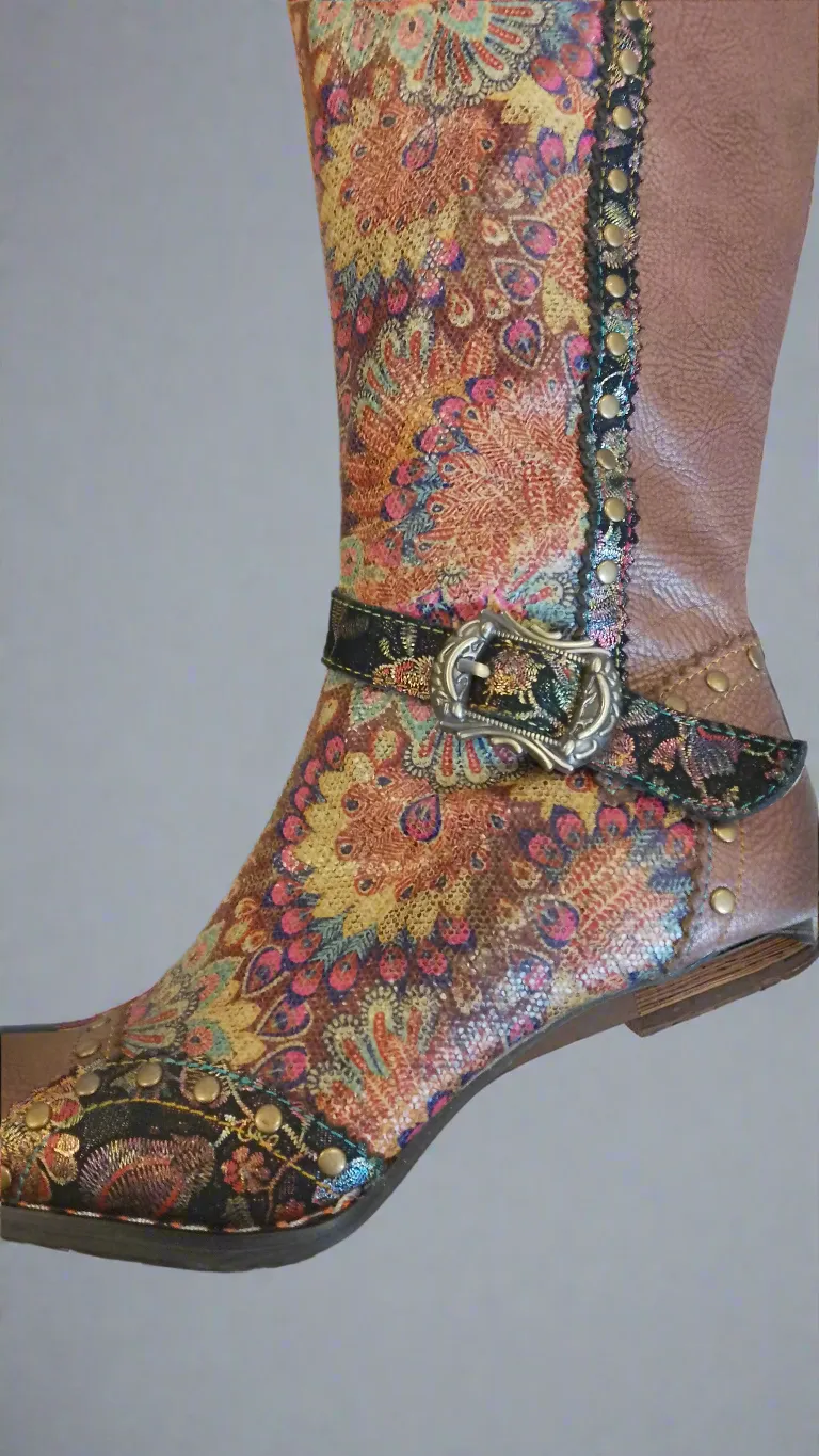Laura Vita " Maeleo Marron " Long Tan Heeled Boot