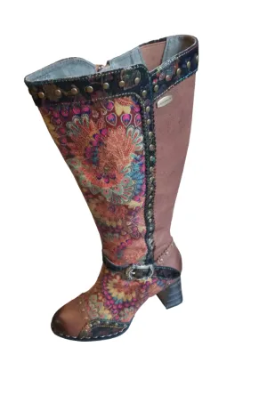 Laura Vita " Maeleo Marron " Long Tan Heeled Boot