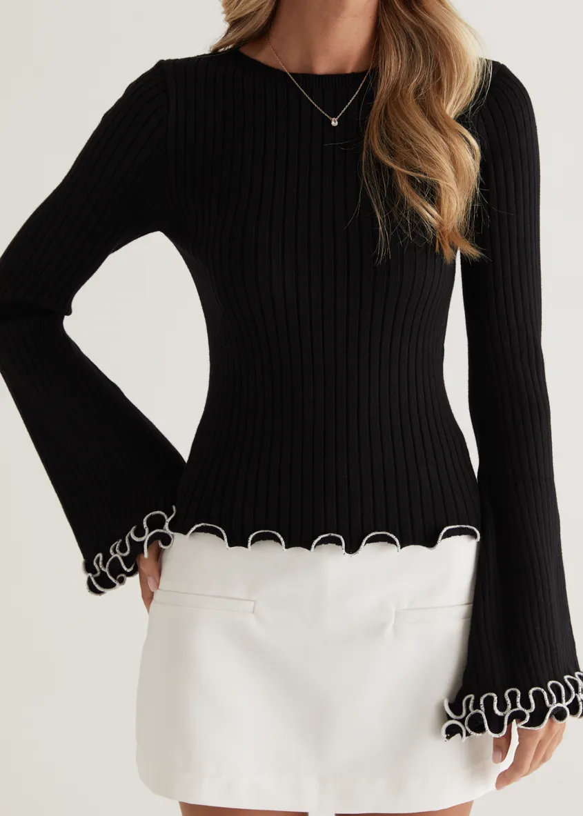 Loretta Knit Top - Black