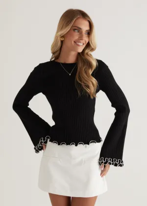 Loretta Knit Top - Black