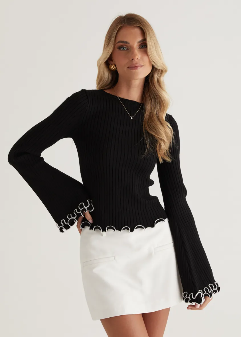 Loretta Knit Top - Black