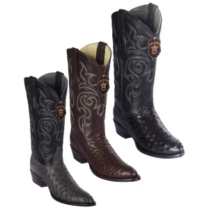 Los Altos Ostrich Quill Round Toe Boots