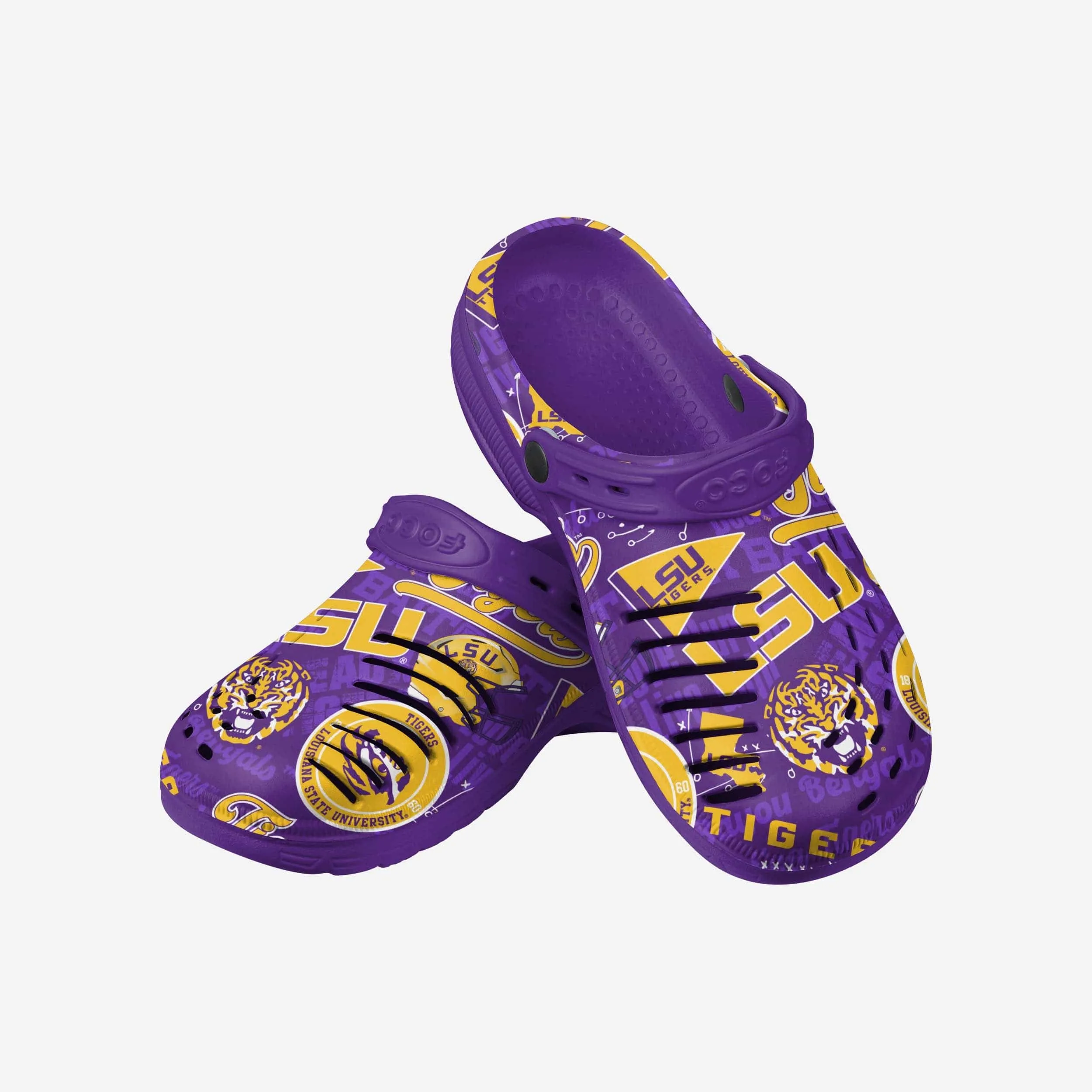 LSU Tigers Historic Print Clog With Strap