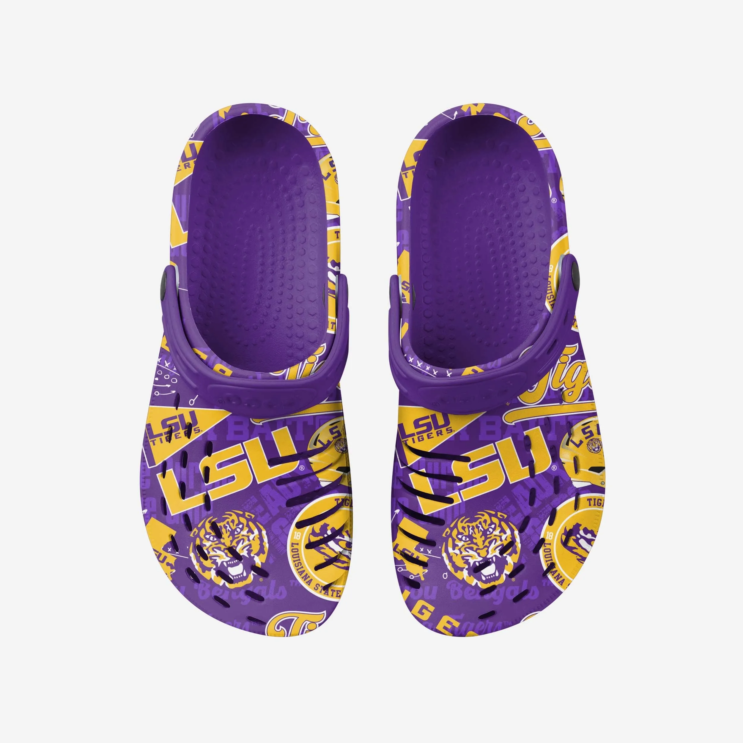 LSU Tigers Historic Print Clog With Strap
