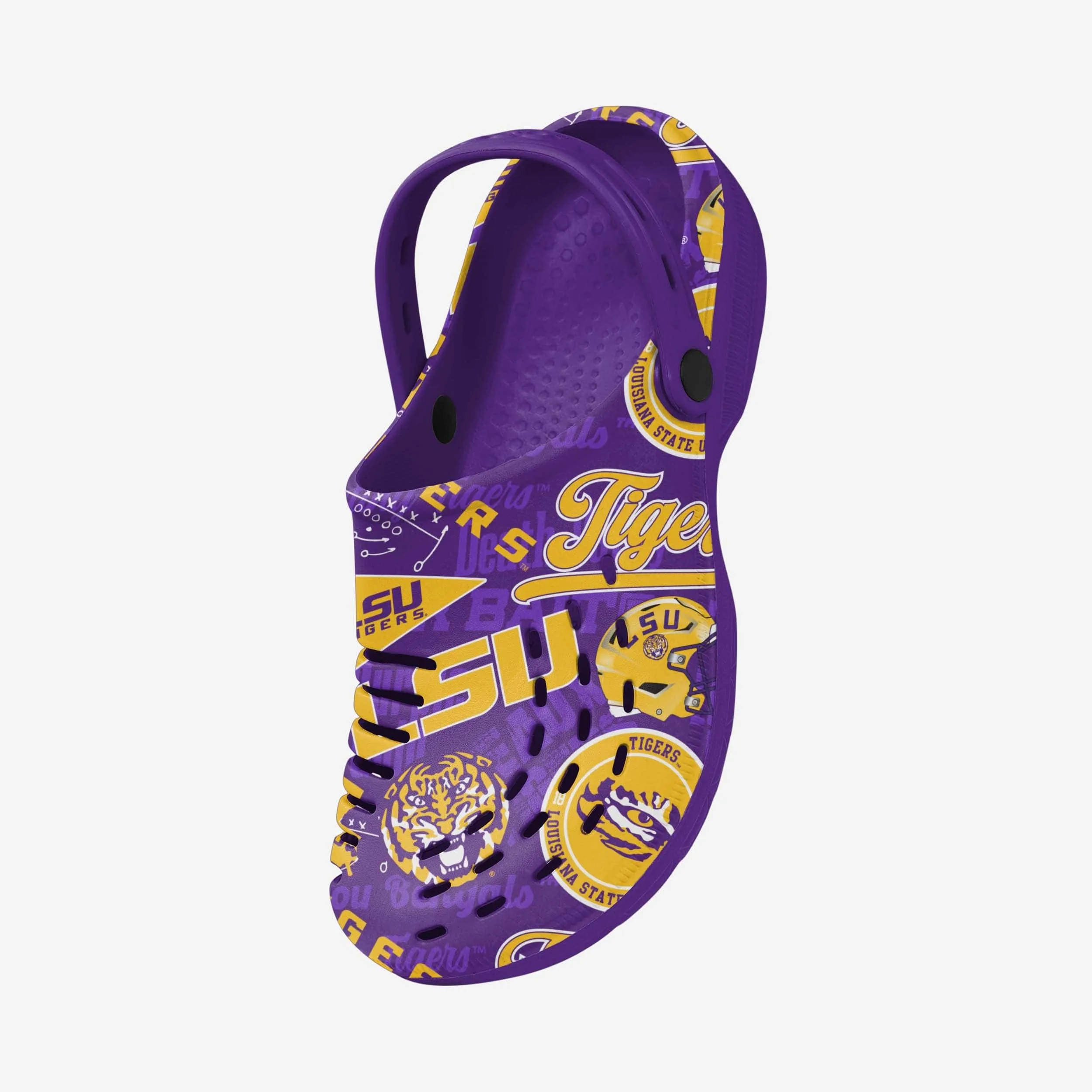 LSU Tigers Historic Print Clog With Strap