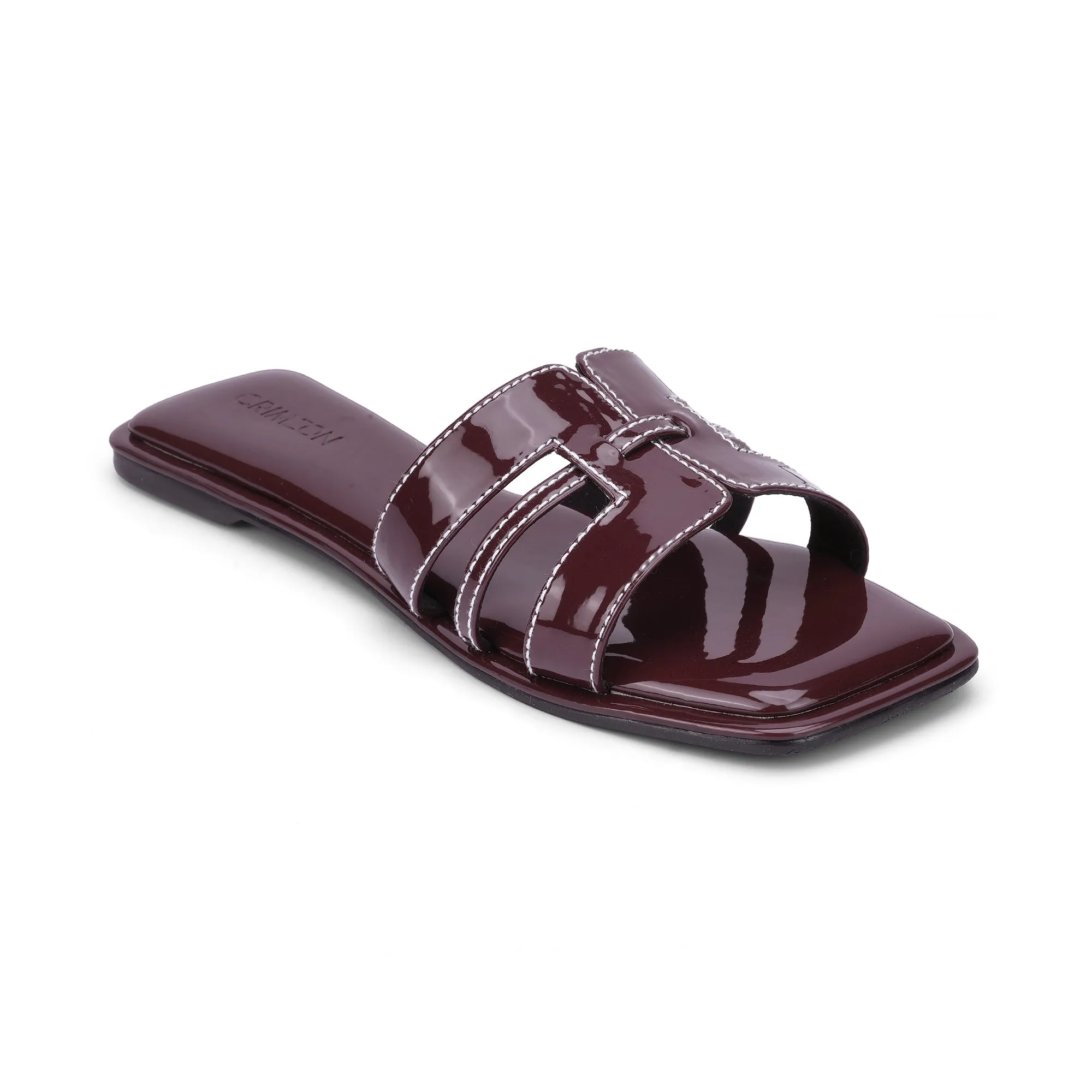 LYRA- GLOSS BURGUNDY FLATS
