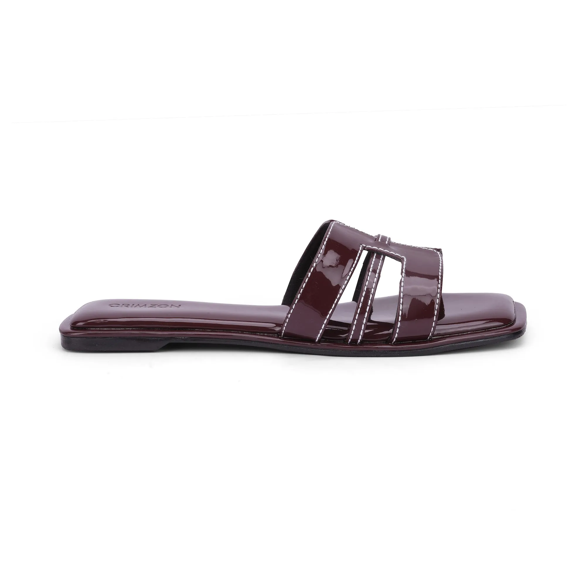 LYRA- GLOSS BURGUNDY FLATS