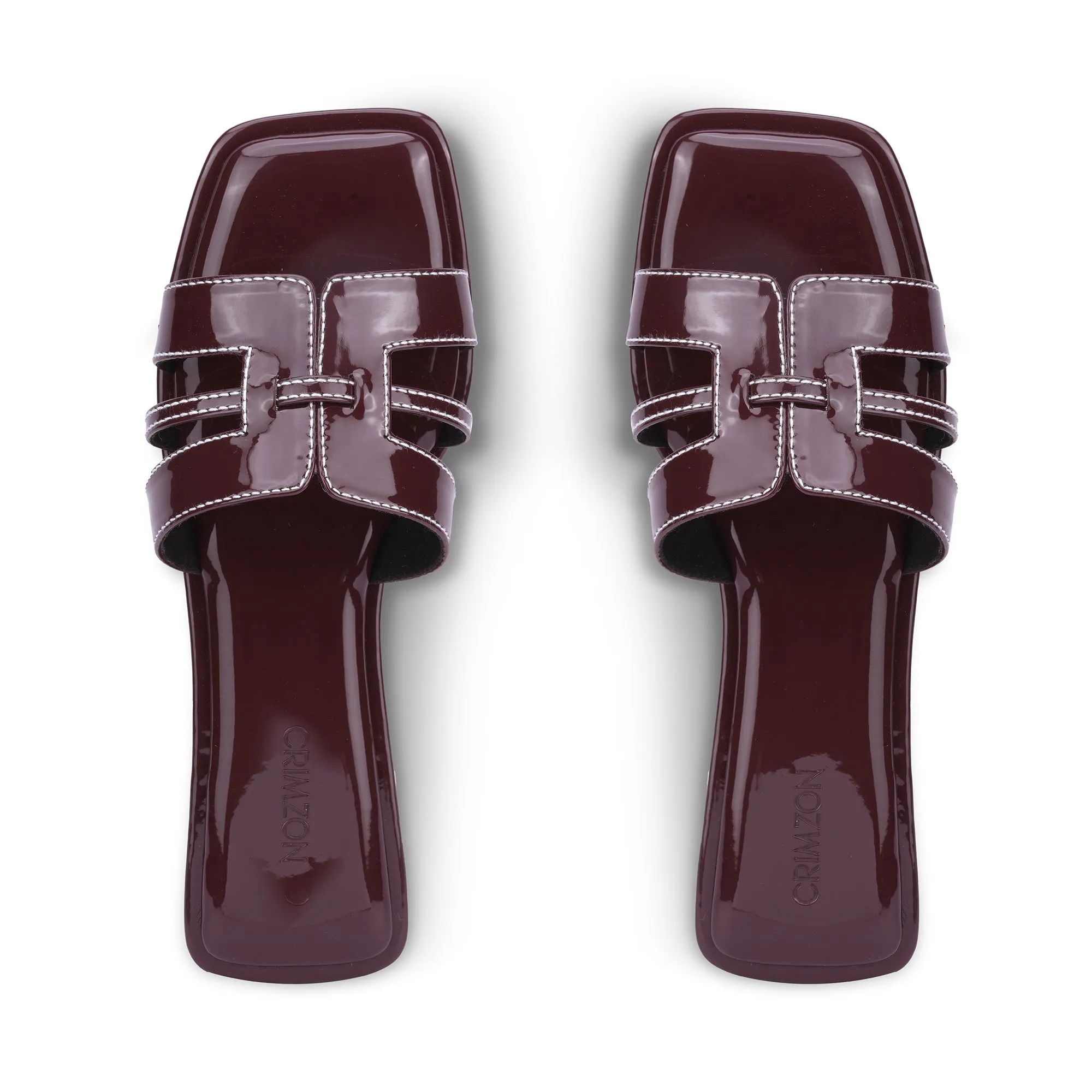 LYRA- GLOSS BURGUNDY FLATS