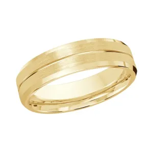 Malo (10K, 14K, 18K) Yellow Gold (6mm) Satin and High Polished Wedding Band