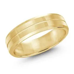 Malo (10K, 14K, 18K) Yellow Gold (6mm) Satin and High Polished Wedding Band