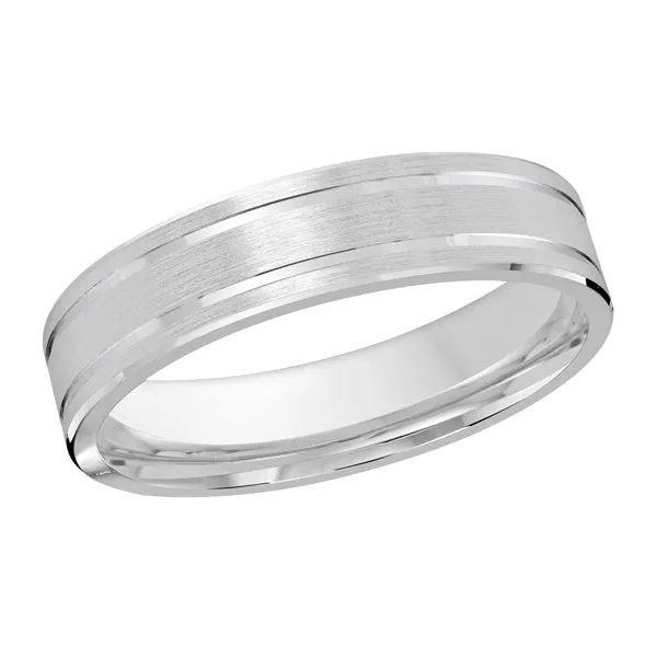 Malo 10K White Gold (5mm) Satin and High Polished Wedding Band